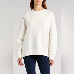 Beyond Yoga Solstice Oversize Cotton Blend Sweatshirt Fresh Snow XL